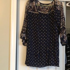 Bohemian style navy blue tunic